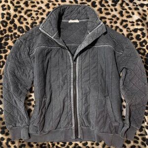 Lucky Brand Gray Quilted Zip-Up Jacket
